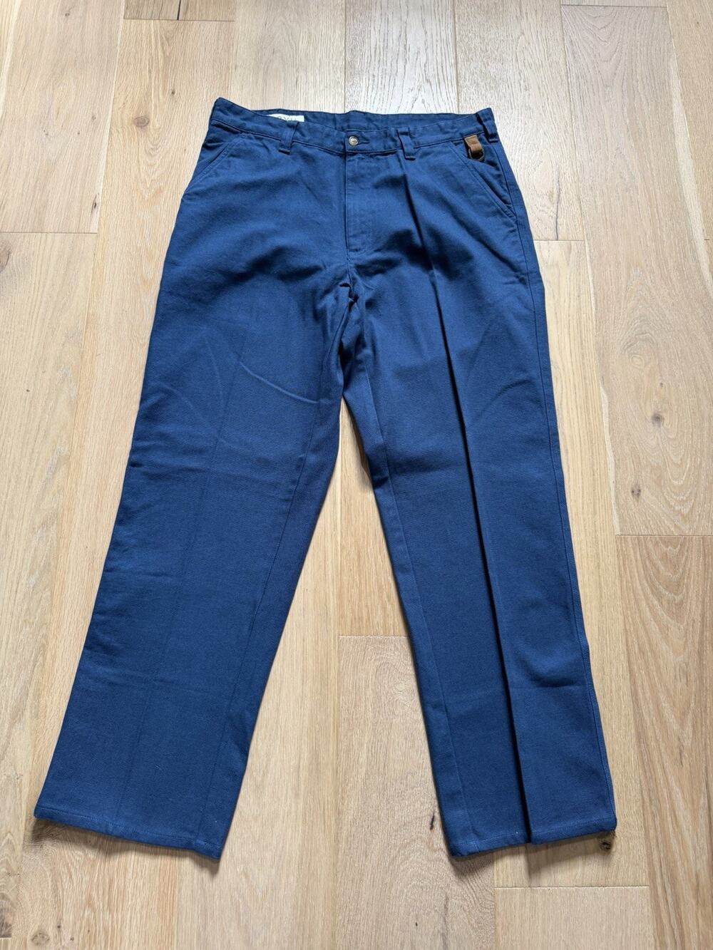 Vintage Orvis Zambezi Twill Pants Mens 36 Chino Khaki Leather Trim Field Hunting